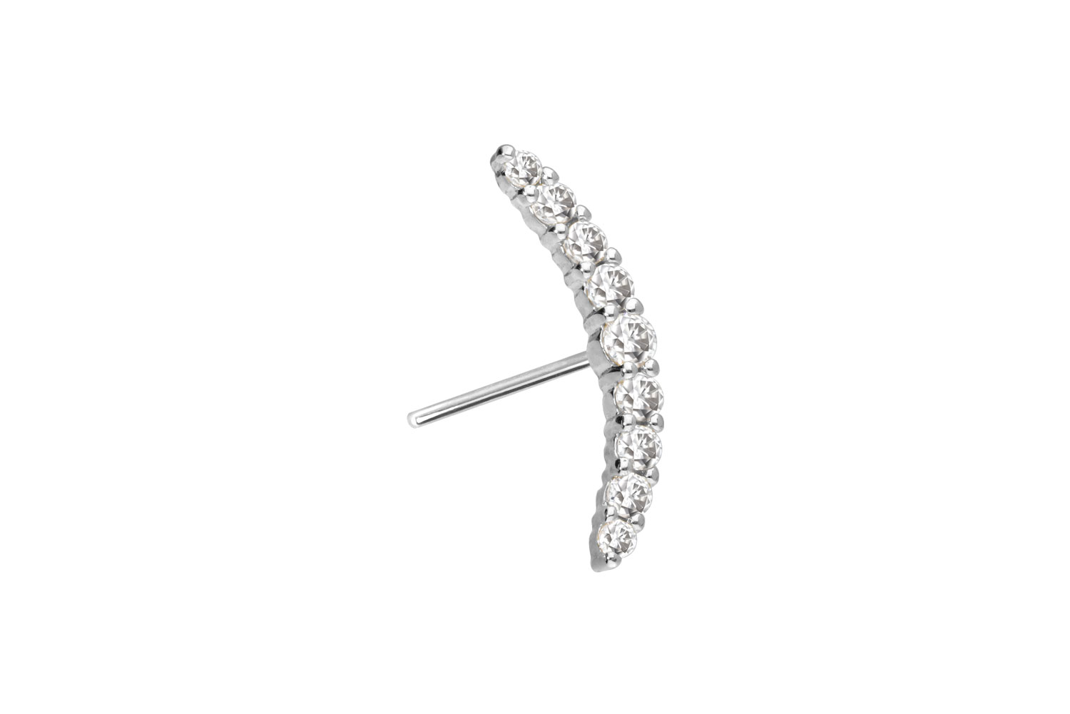 14 Karat Gold Aufsatz mit Titan Push Pin MOISSANIT-BOGEN von Piercingline